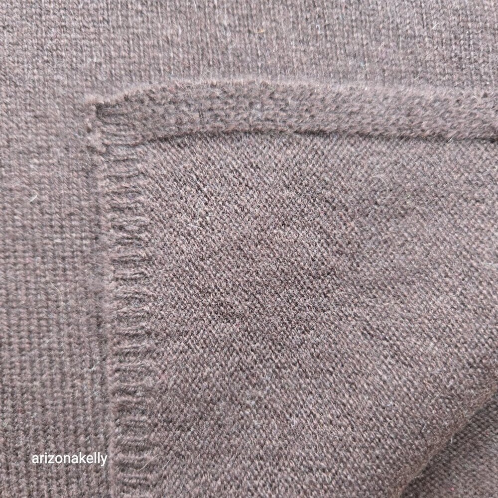 Knit Cashmere Scarf Chocolate Brown - Picture 3 of 9